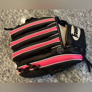Girl’s Black Pink Franklin 9 1/2" Baseball Softball Right Thrower Glove 4809 RTP